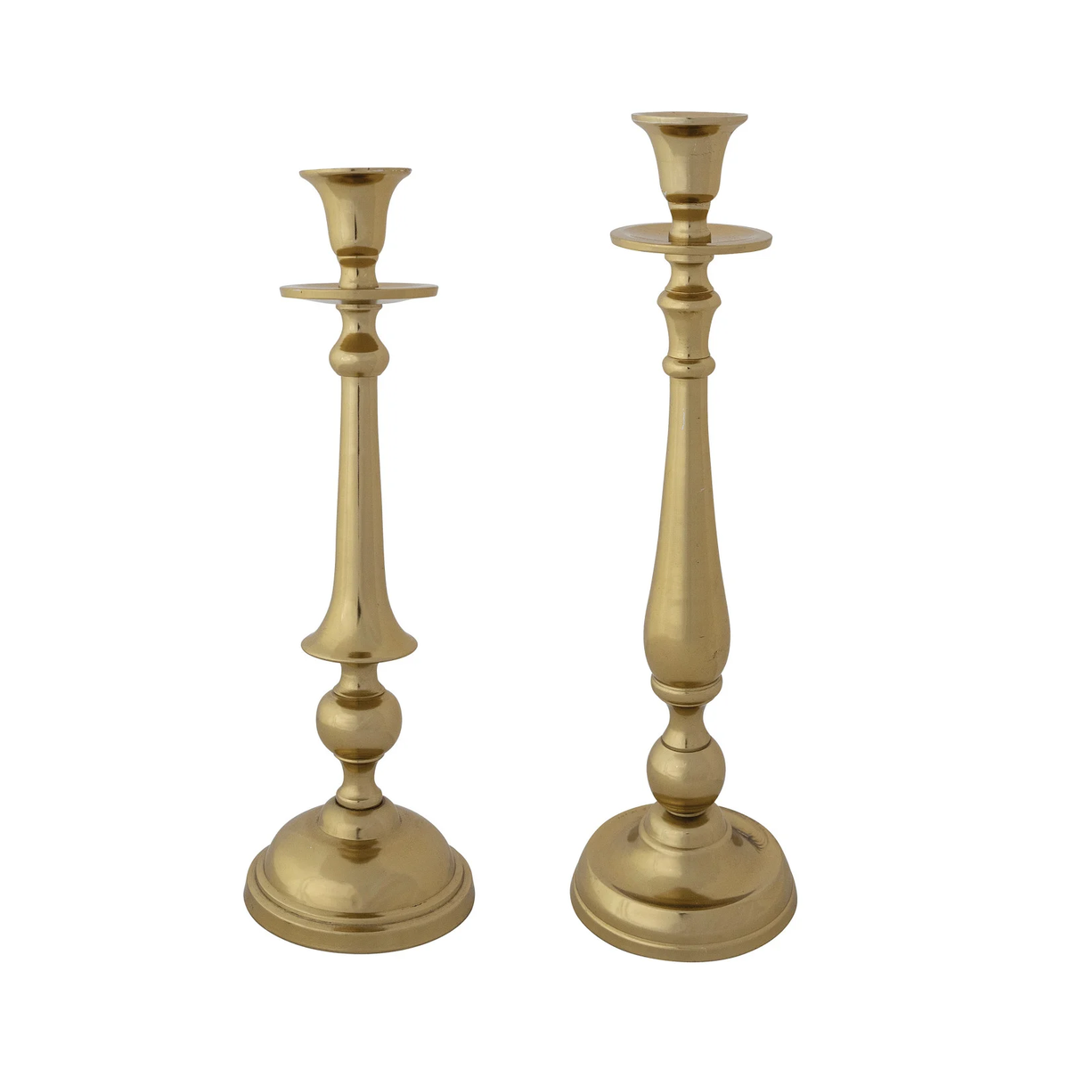 Cast Iron Brass-Finish Taper Holders Set 01 main