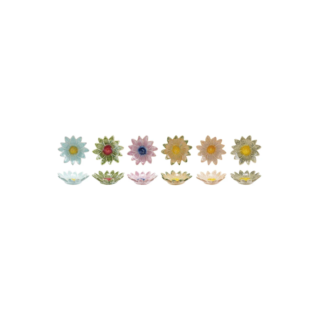 Daisy Shaped Stoneware Trinket Dish 01 main