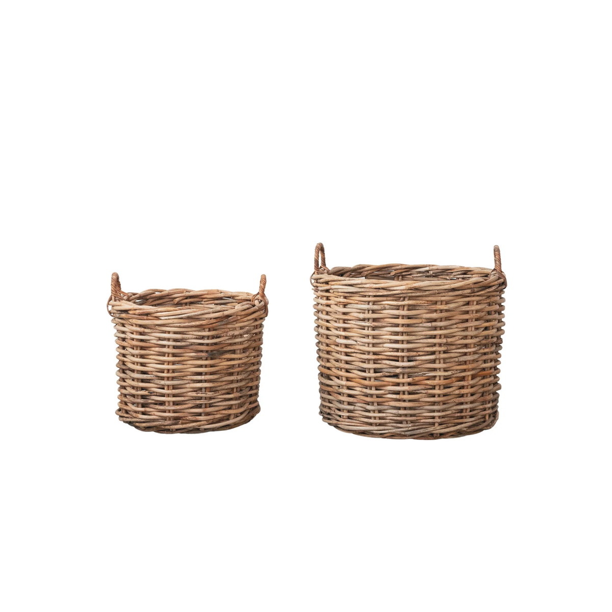 Woven Rattan Baskets With Handles Set 01 main