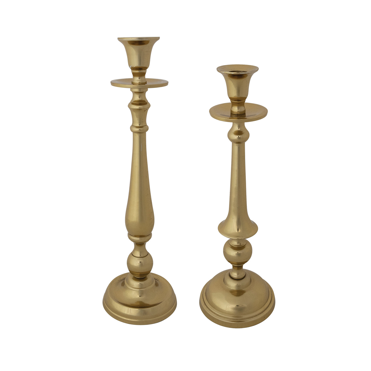 Cast Iron Brass-Finish Taper Holders Set 03 detail