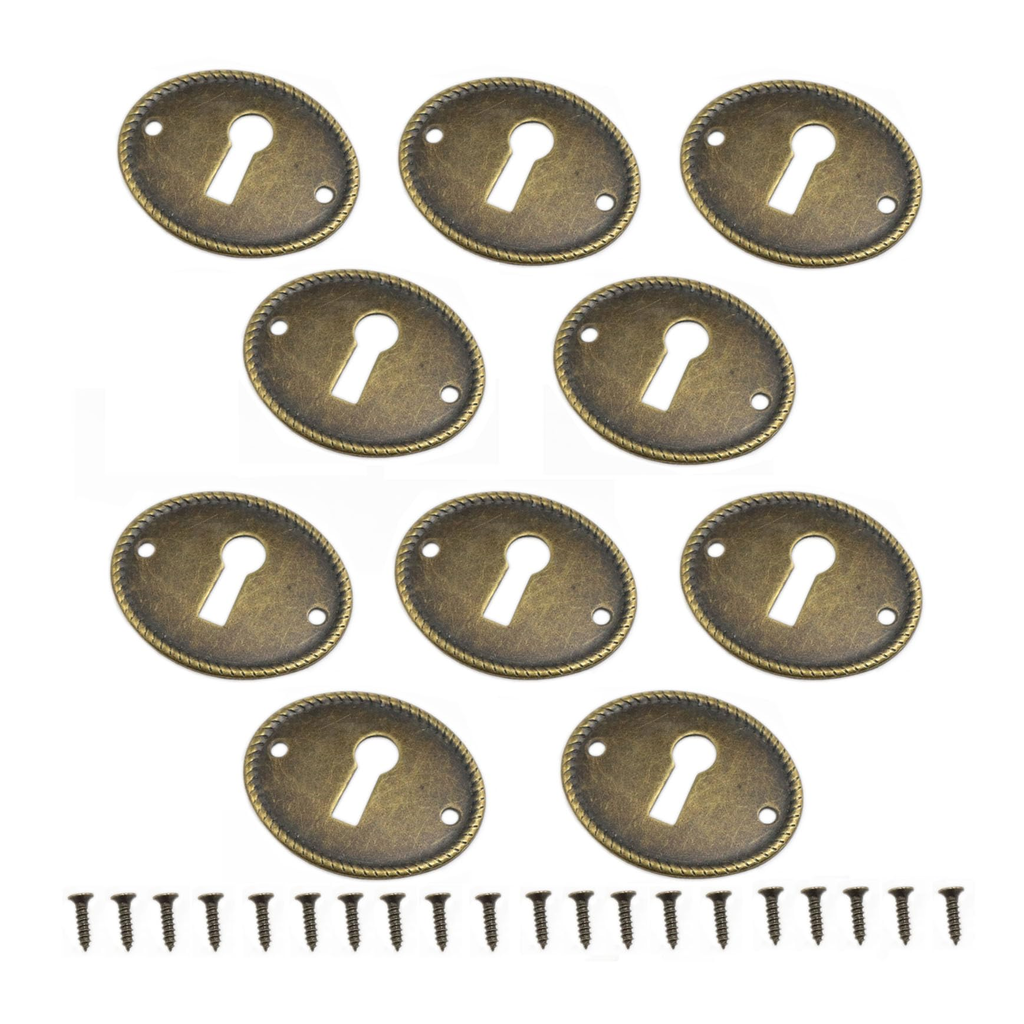 Antique Brass Keyhole Escutcheon Travel Size product photo