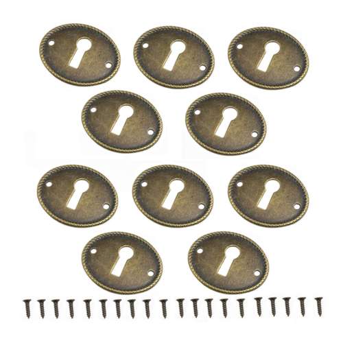 Antique Brass Keyhole Escutcheon Travel Size product photo